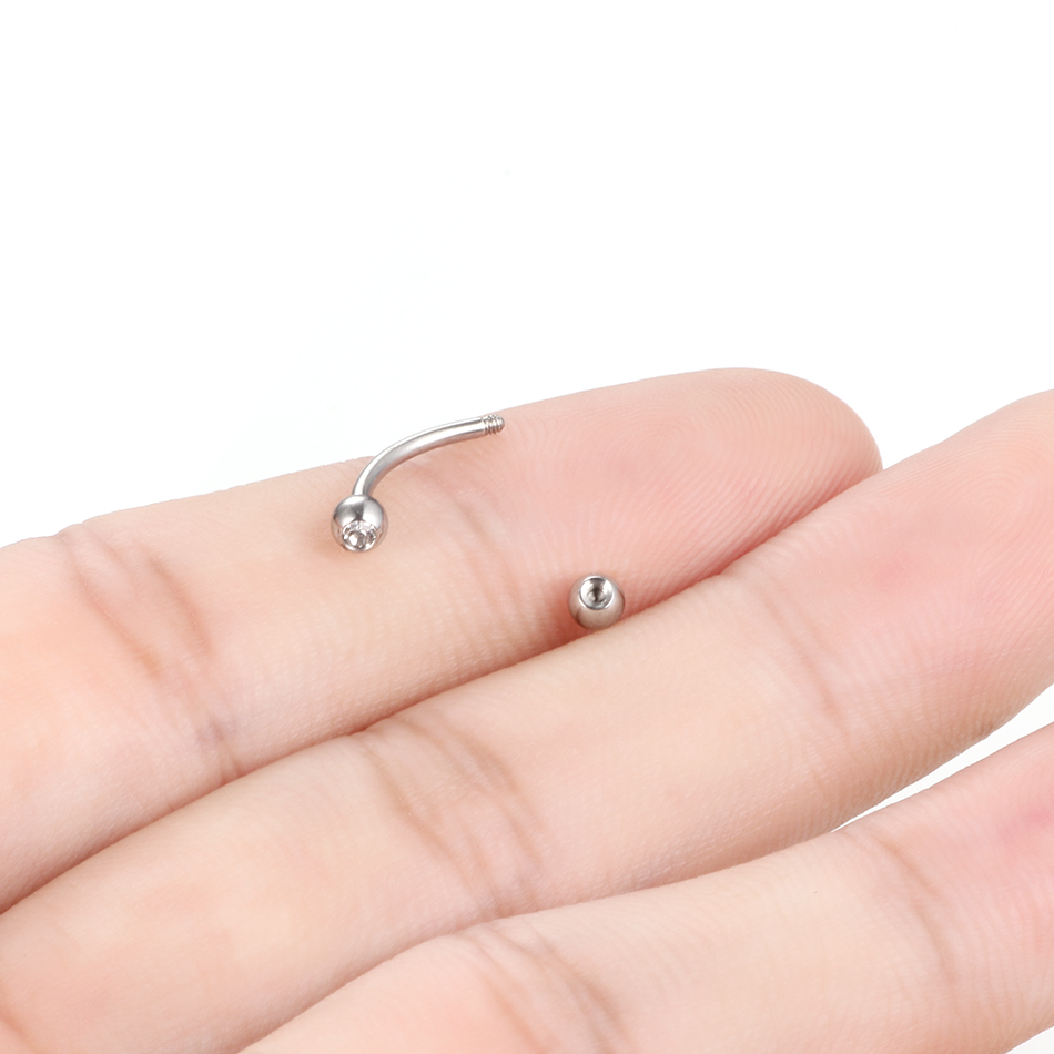 1PC Stainless Steel Crystal Ey - مراجعة Eyebrow Curved Barbell وسعره