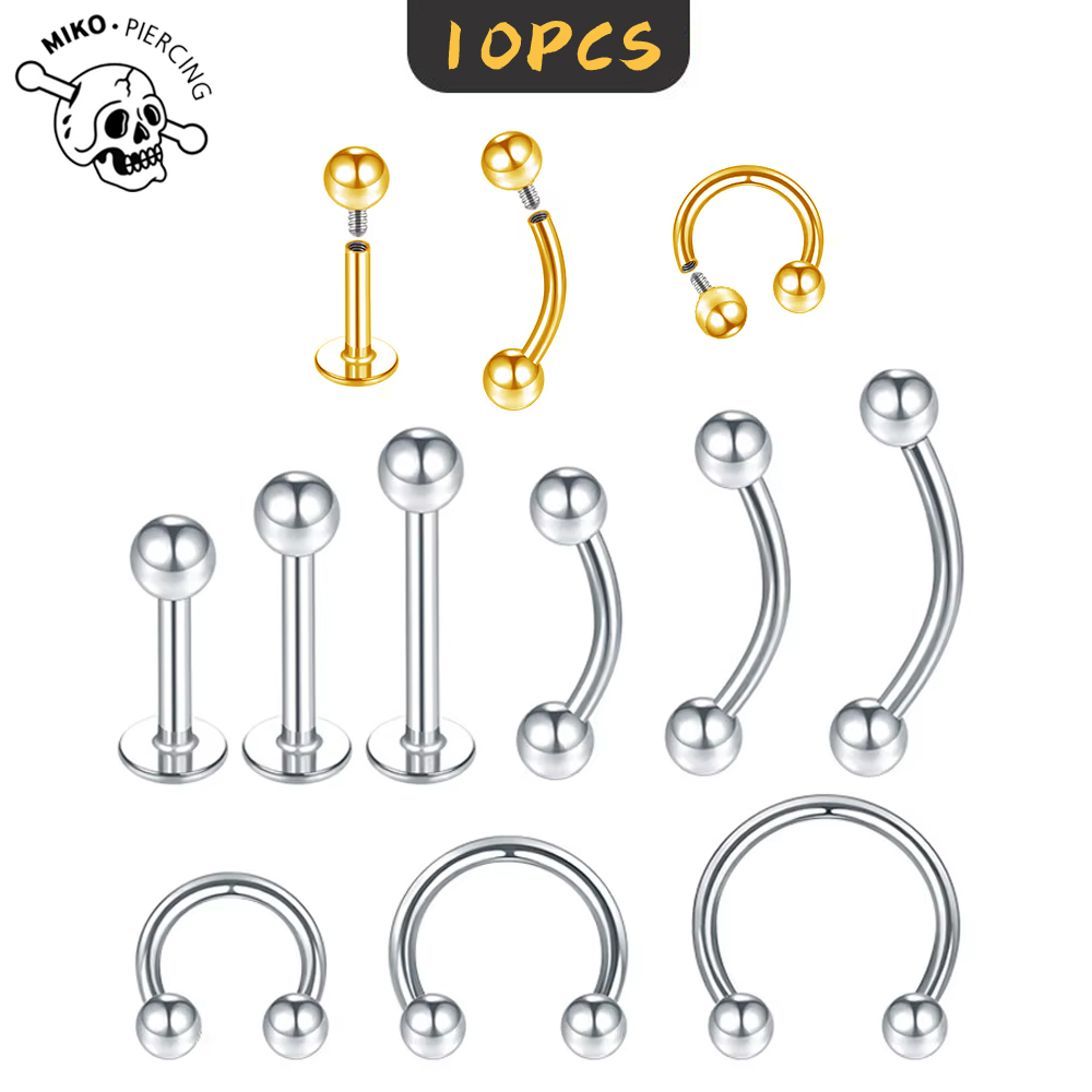 10 Pcs ASTM F136 Titanium Inte - مراجعة Body Jewelry Barbell وسعره