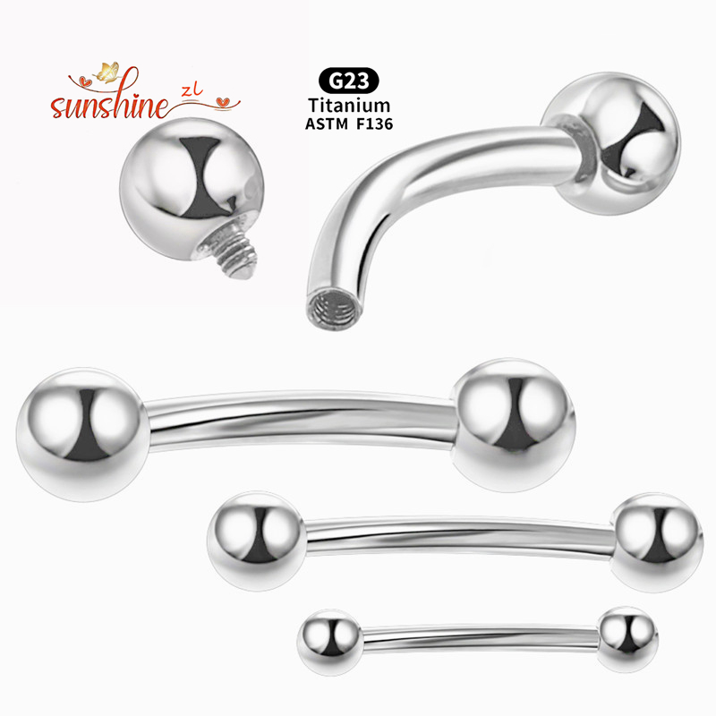 2PCS Internal Thread G23 Titan - مراجعة Eyebrow Curved Barbell وسعره