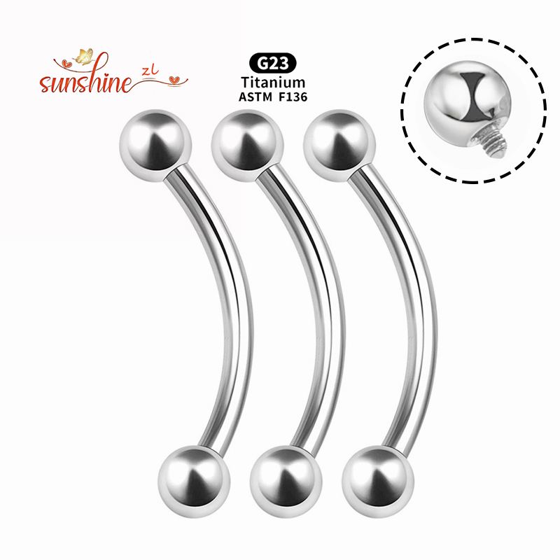 2PCS Internal Thread G23 Titan - مراجعة Eyebrow Curved Barbell وسعره