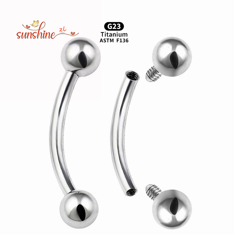 2PCS Internal Thread G23 Titan - مراجعة Eyebrow Curved Barbell وسعره