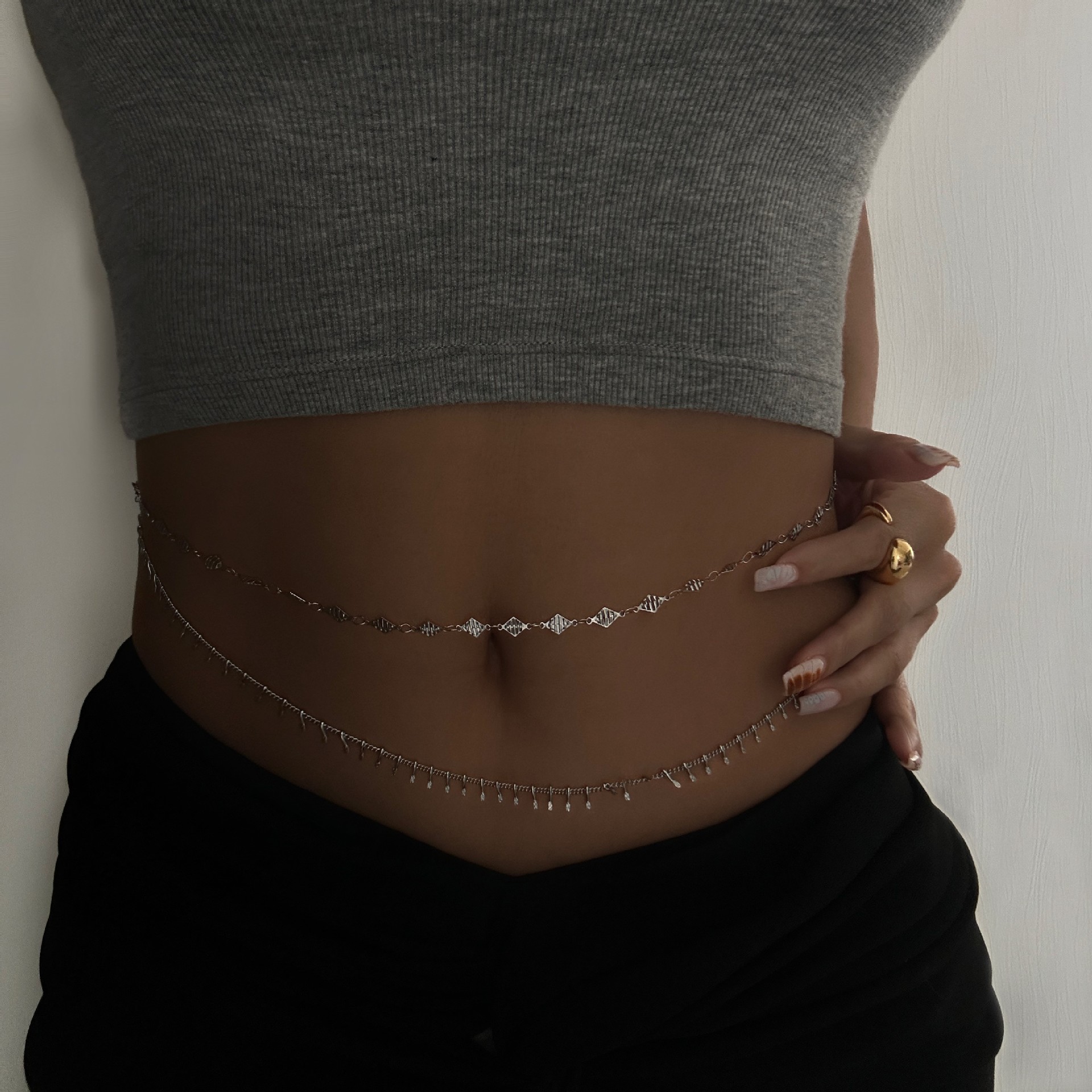 Punk Round Stainless Steel Wai - مراجعة Body Chain Jewelry وسعره