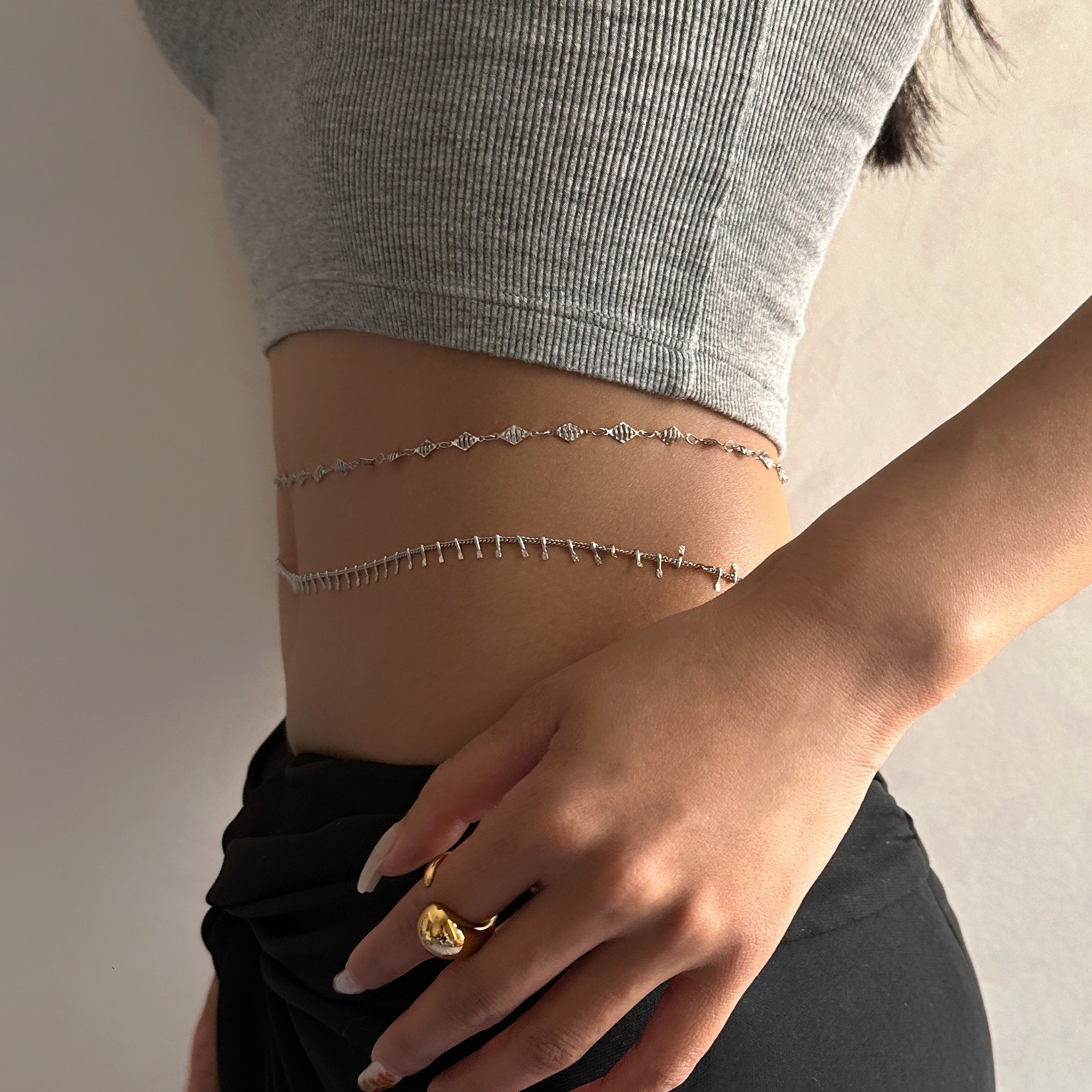 Punk Round Stainless Steel Wai - مراجعة Body Chain Jewelry وسعره