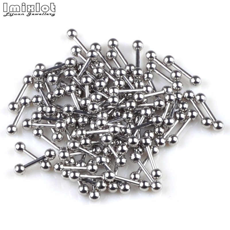 20Pcs/Lot Stainless Steel Tong - مراجعة Tongue Barbell Straight وسعره