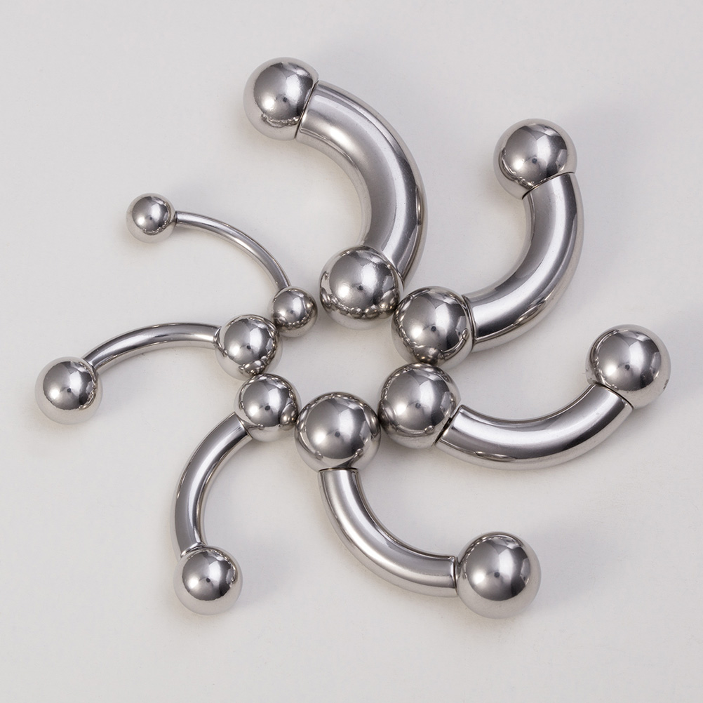 1pc Big Size Surgical Steel Ey - مراجعة Eyebrow Curved Barbell وسعره