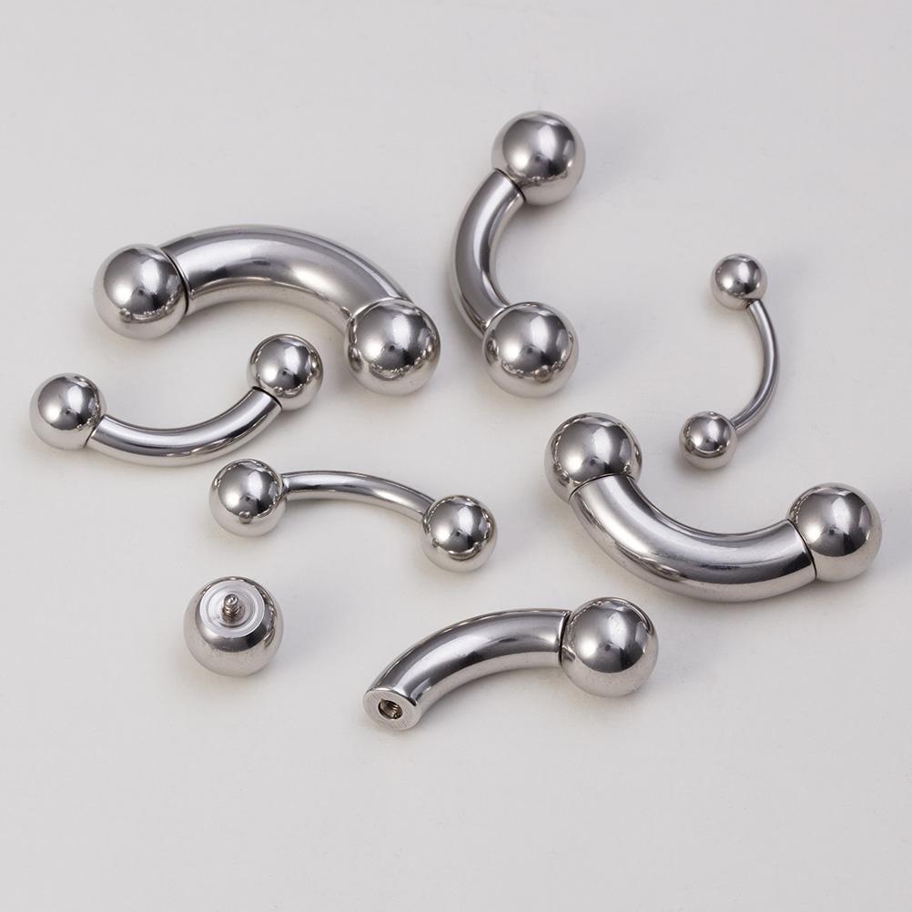 1pc Big Size Surgical Steel Ey - مراجعة Eyebrow Curved Barbell وسعره