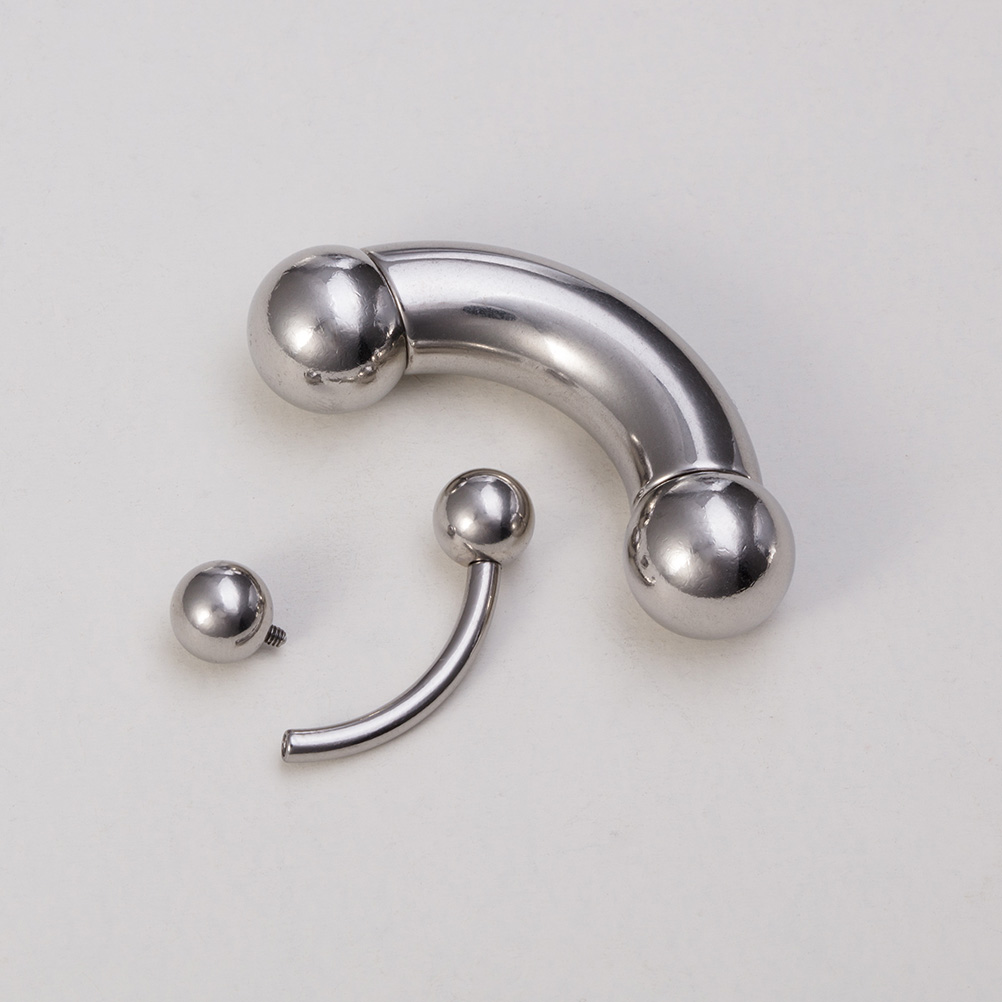 1pc Big Size Surgical Steel Ey - مراجعة Eyebrow Curved Barbell وسعره