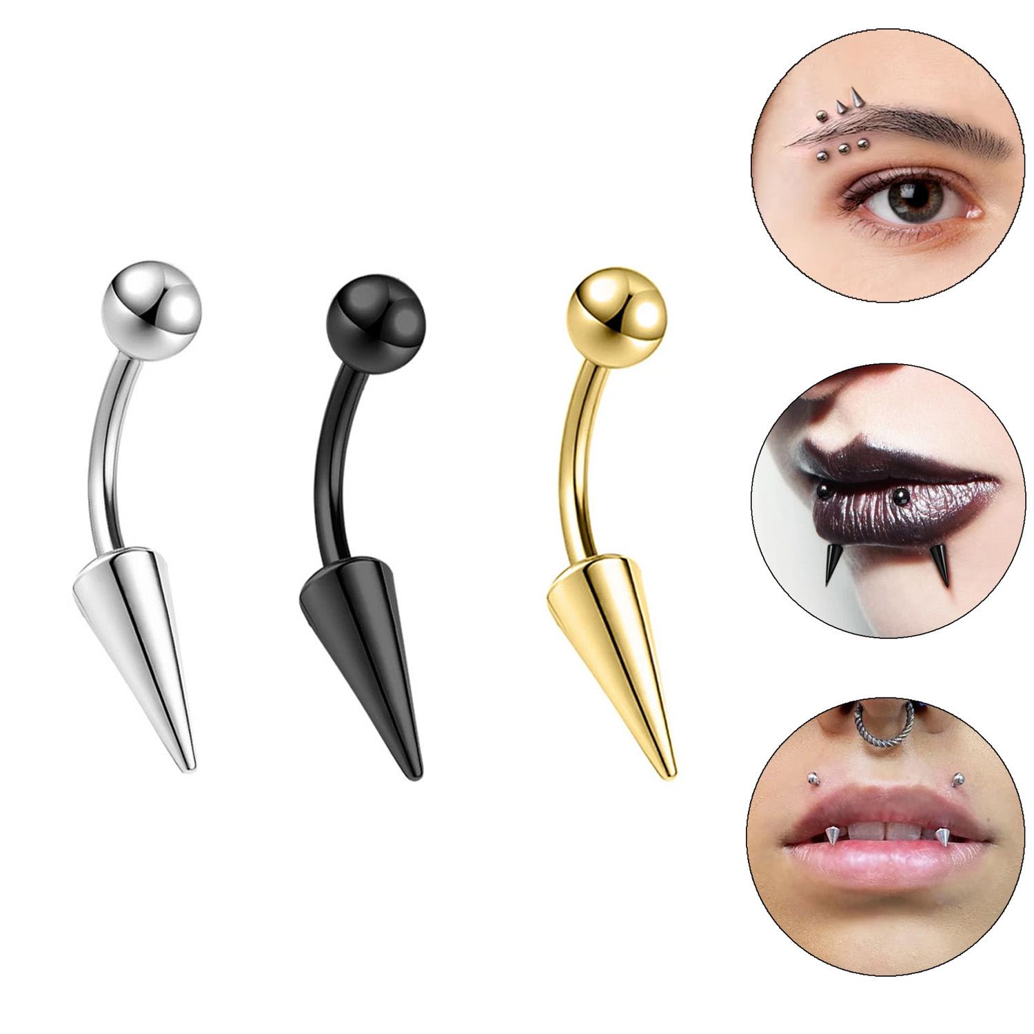 1PC 16G Long Spike Bridge Stai - مراجعة Eyebrow Curved Barbell وسعره