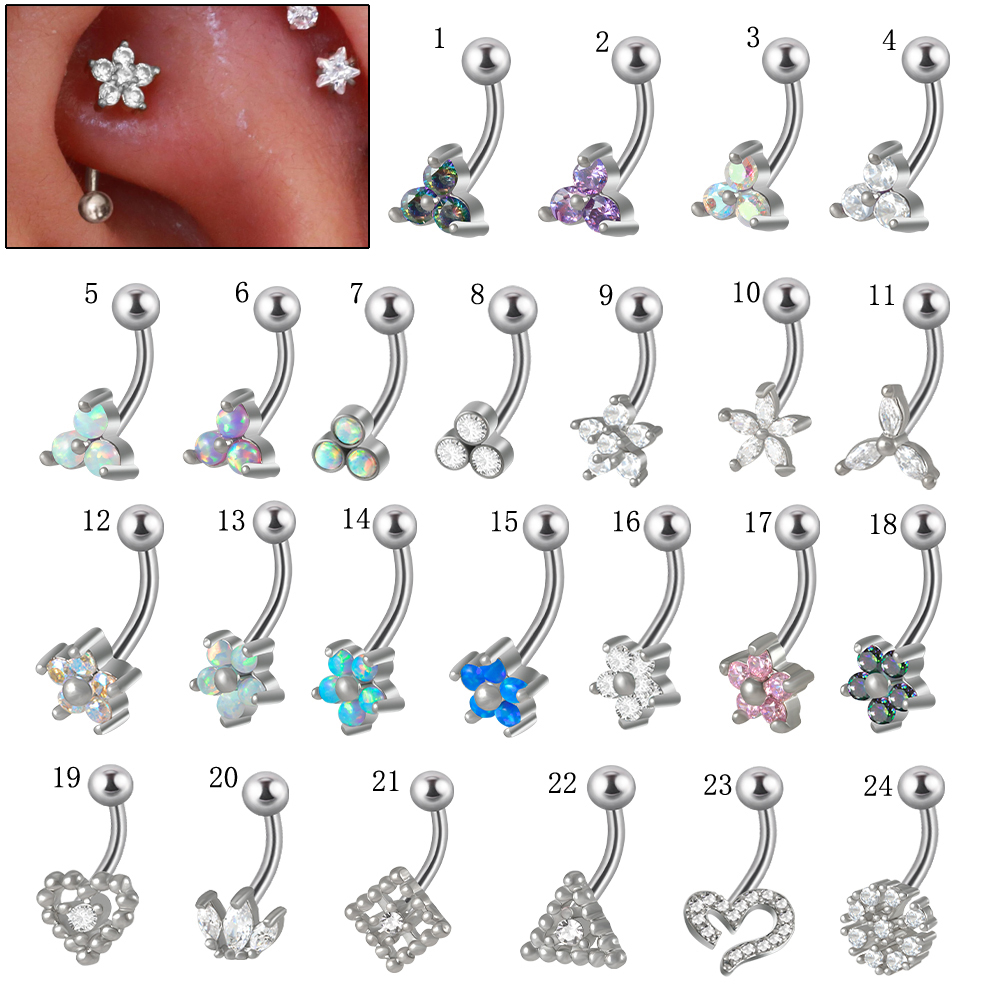 1PC G23 TItanium 16G Crystal F - مراجعة Eyebrow Curved Barbell وسعره
