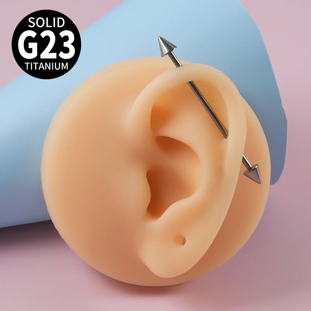 1Pc G23 Titanium Cone Industri - مراجعة Tongue Barbell Straight وسعره