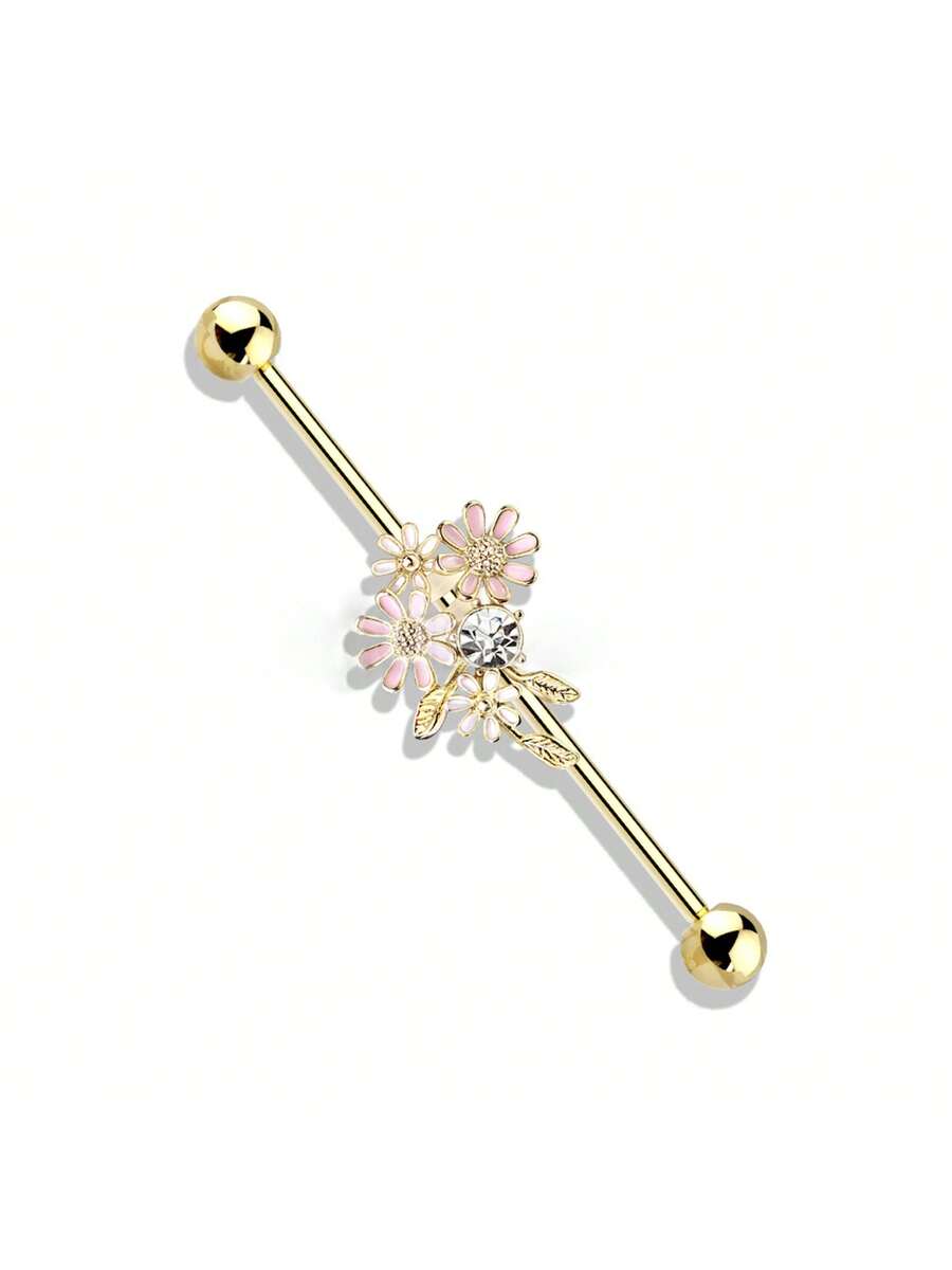 Floral Industrial Barbell Ear  - مراجعة Body Jewelry Barbell وسعره
