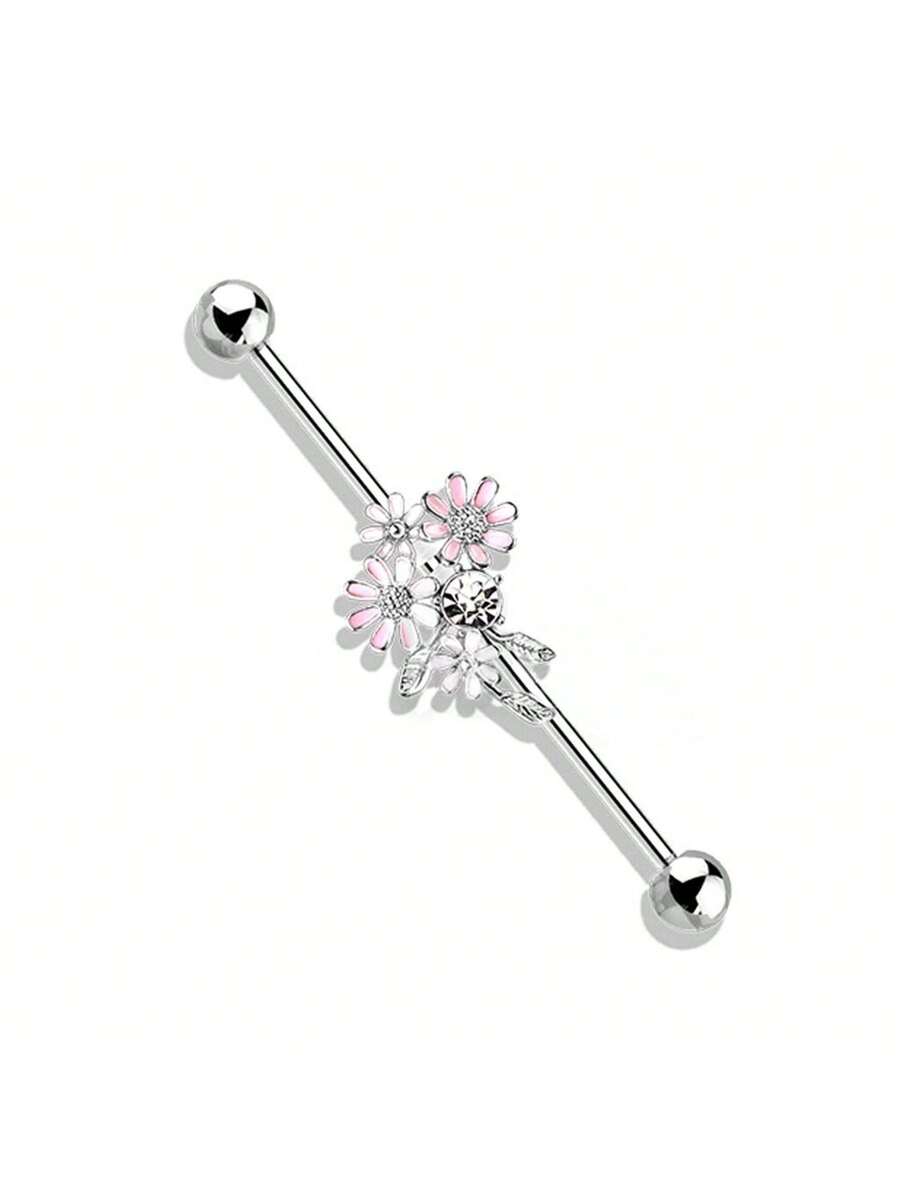Floral Industrial Barbell Ear  - مراجعة Body Jewelry Barbell وسعره