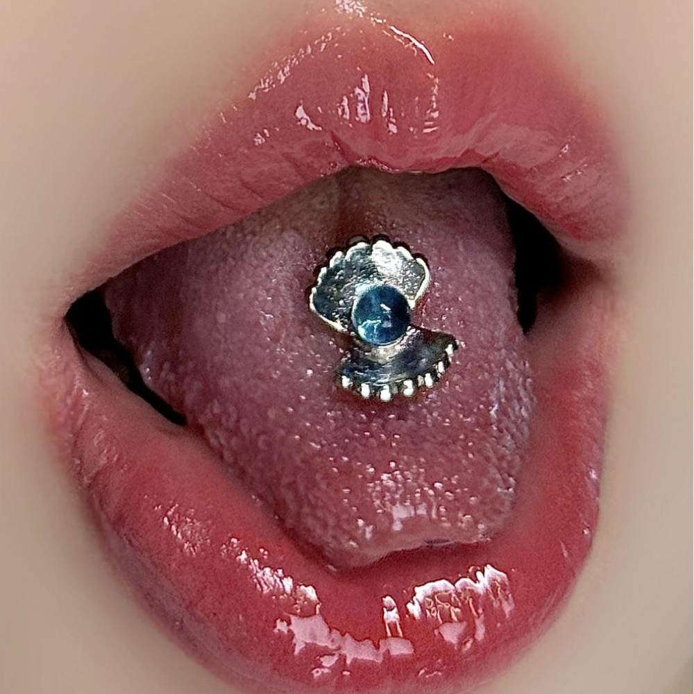 2026 Unique Shell Tongue Ring  - مراجعة Body Jewelry Barbell وسعره