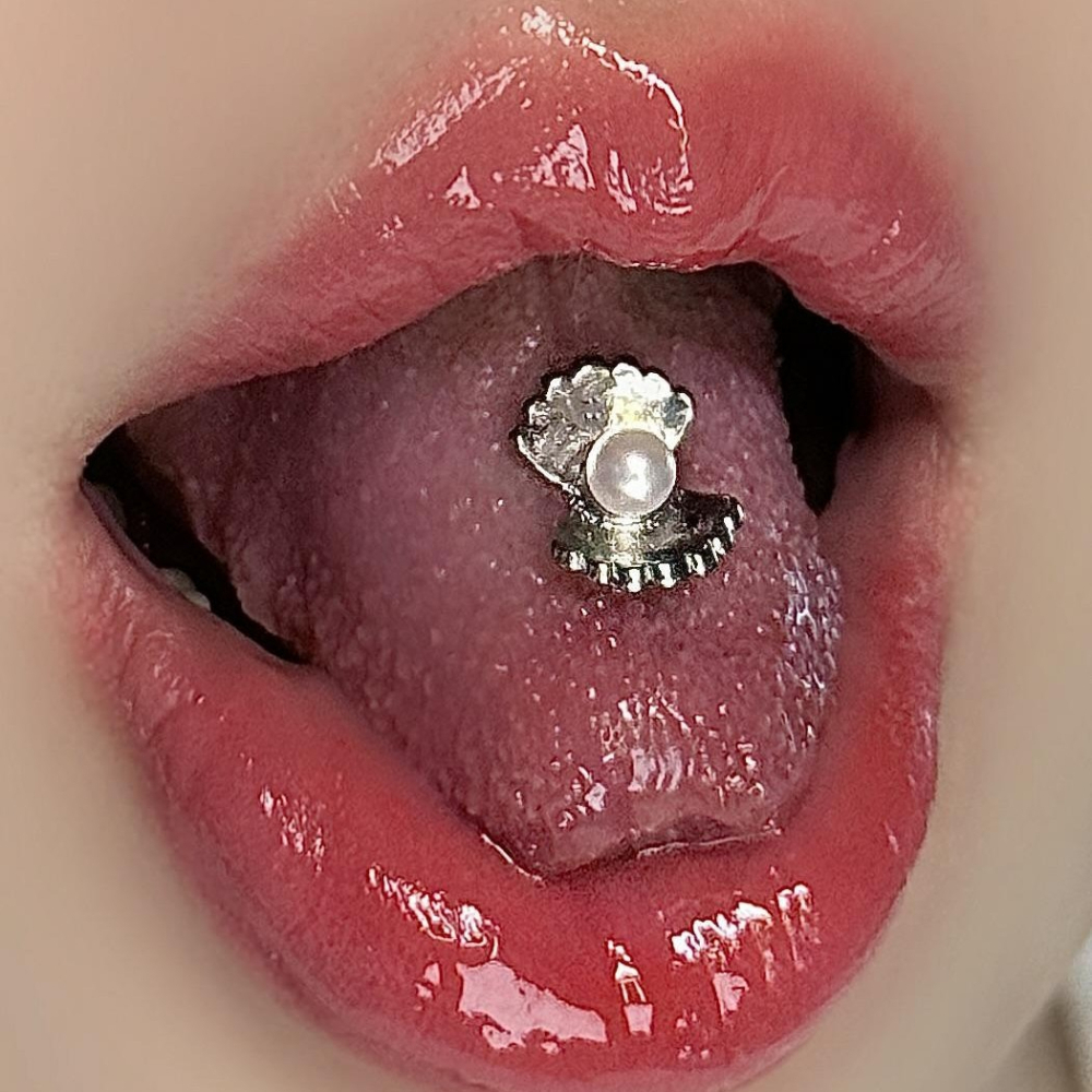 2026 Unique Shell Tongue Ring  - مراجعة Body Jewelry Barbell وسعره