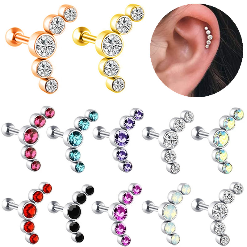 1PCS Crystal Cartilage Piercin - مراجعة Body Jewelry Barbell وسعره