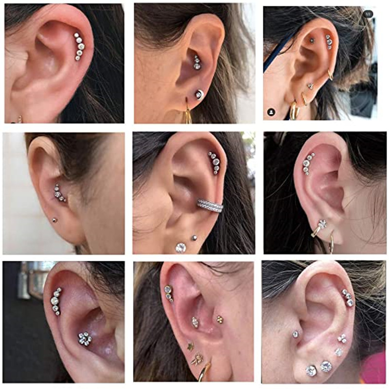 1PCS Crystal Cartilage Piercin - مراجعة Body Jewelry Barbell وسعره