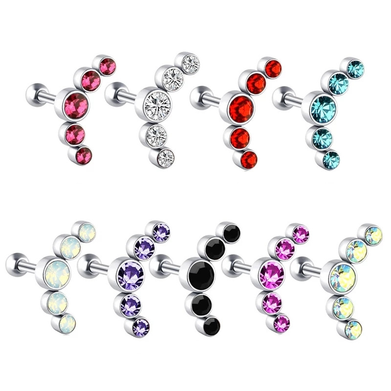1PCS Crystal Cartilage Piercin - مراجعة Body Jewelry Barbell وسعره