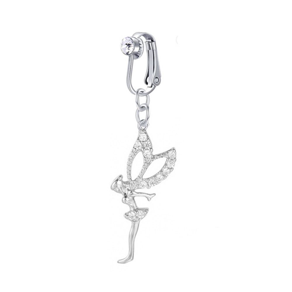 Women Earring Clip Faux Pierci - مراجعة Body Jewelry Belly Button Rings وسعره