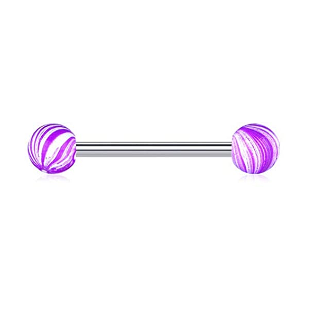 1PCS/4PCS Nipple Tongue Rings  - مراجعة Tongue Barbell Straight وسعره