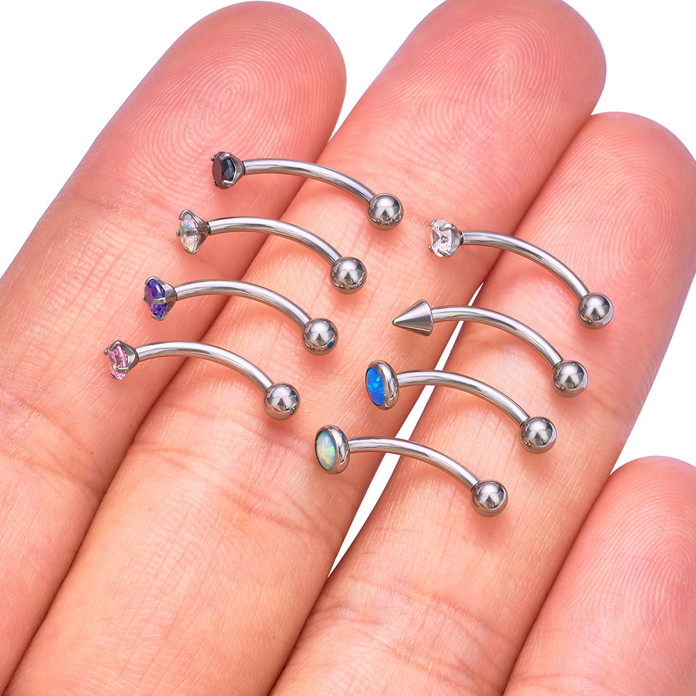 1/5PCS ASTM F136 Titanium Inte - مراجعة Eyebrow Curved Barbell وسعره