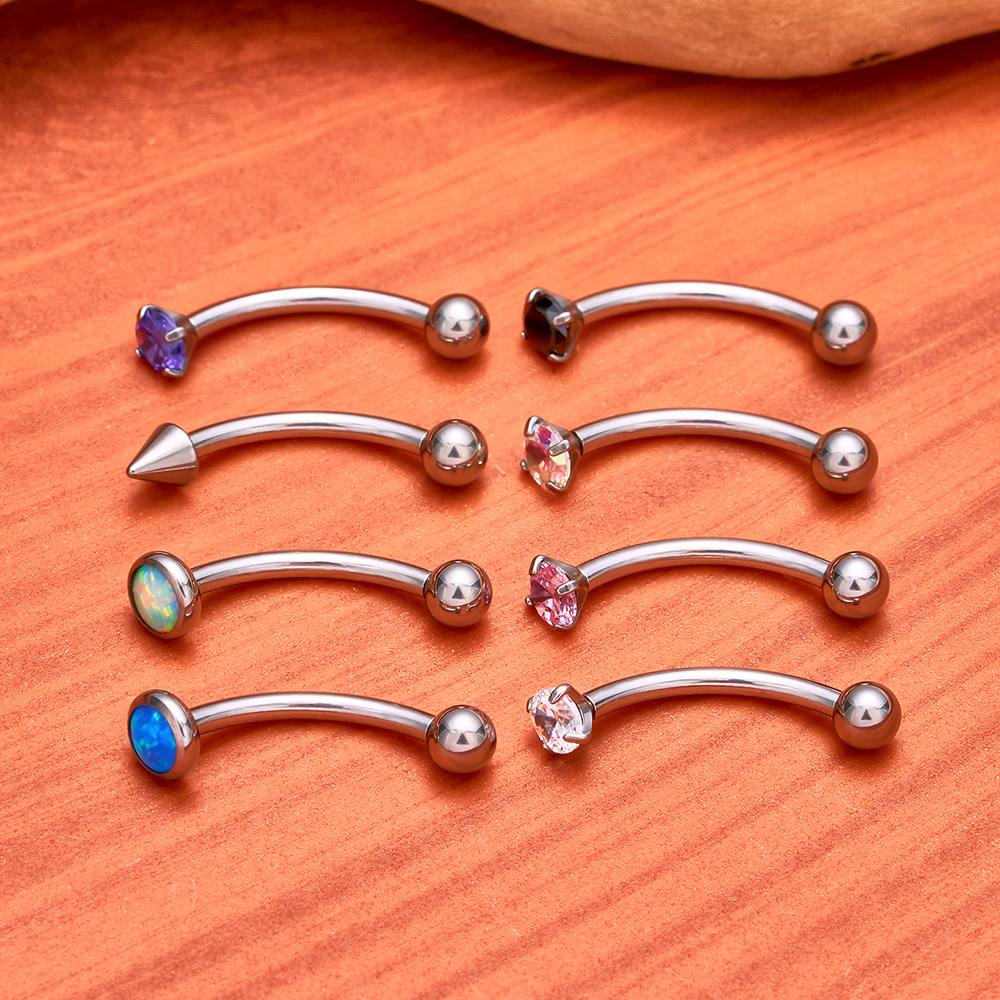 1/5PCS ASTM F136 Titanium Inte - مراجعة Eyebrow Curved Barbell وسعره