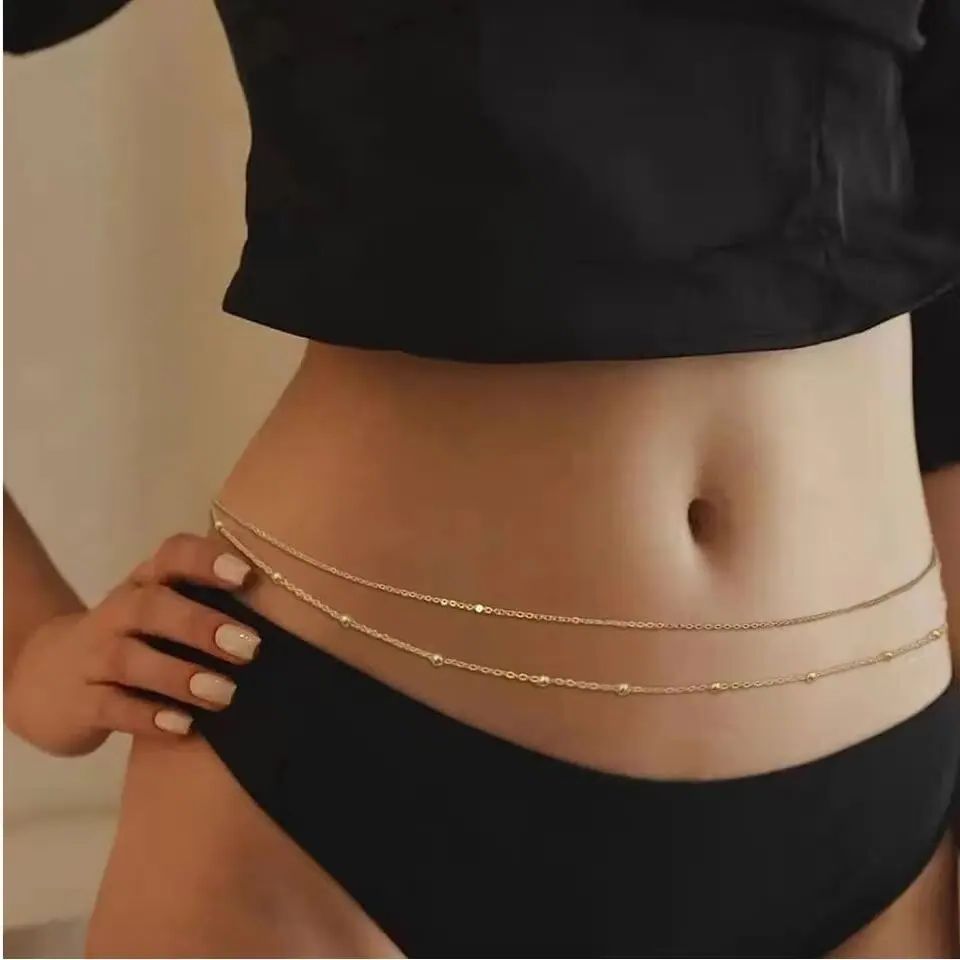 HipHop Double Layers Belly Cha - مراجعة Body Chain Jewelry وسعره