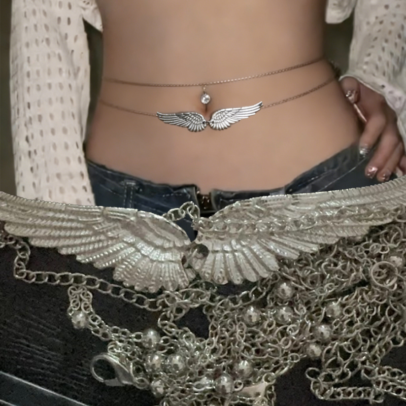 Double Layer Wings Angel Waist - مراجعة Body Chain Jewelry وسعره