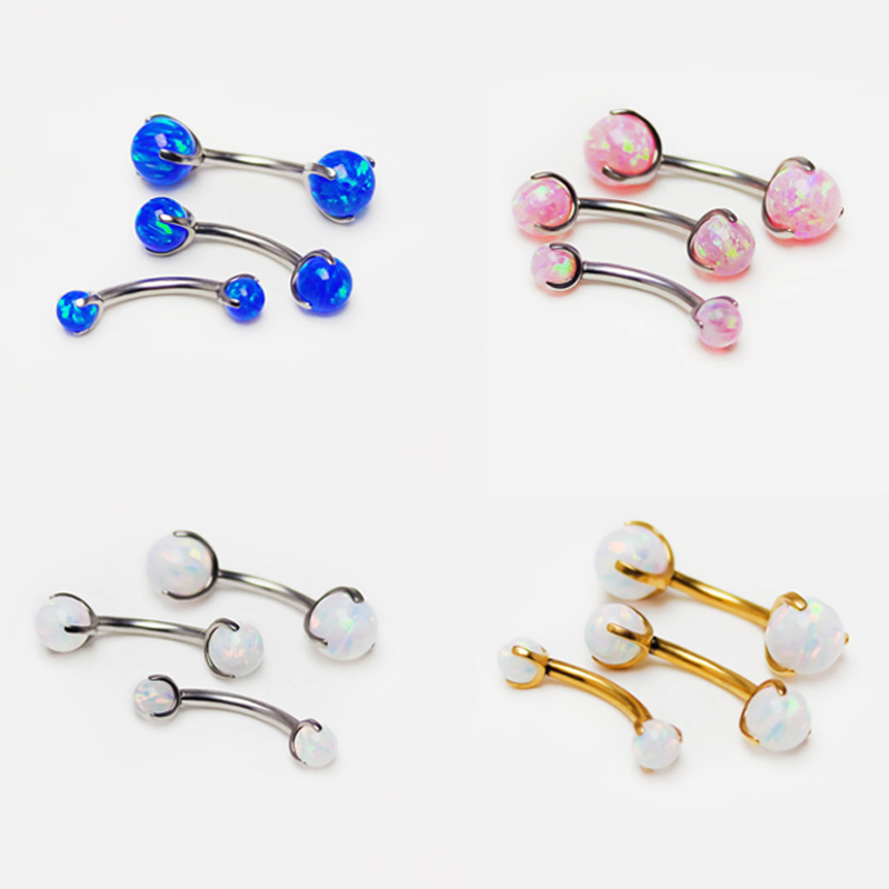 F136 Titanium Opal Eyebrow Pie - مراجعة Eyebrow Curved Barbell وسعره