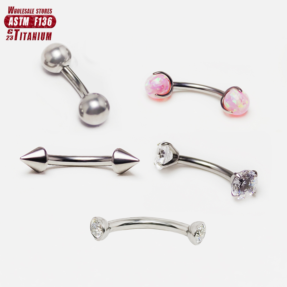 F136 Titanium Piercing 3-5mm O - مراجعة Eyebrow Curved Barbell وسعره