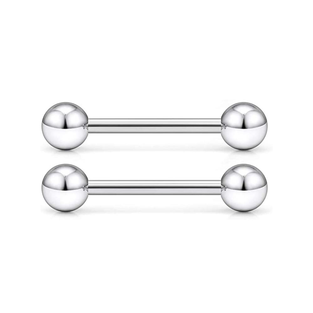 14G Tongue Rings Surgical Stee - مراجعة Tongue Barbell Straight وسعره