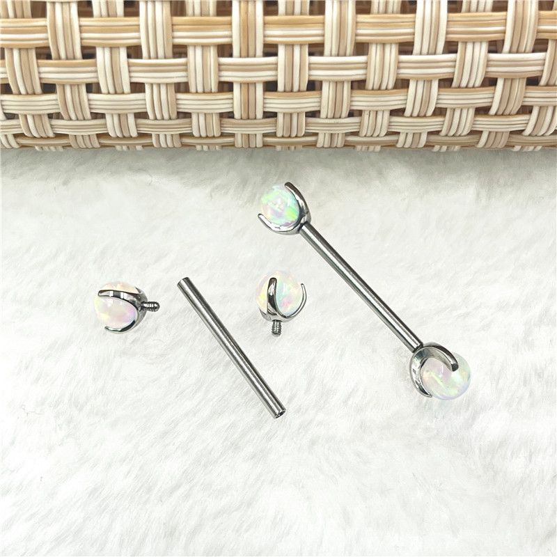 F136 Titanium Opal Milk Nail E - مراجعة Eyebrow Curved Barbell وسعره