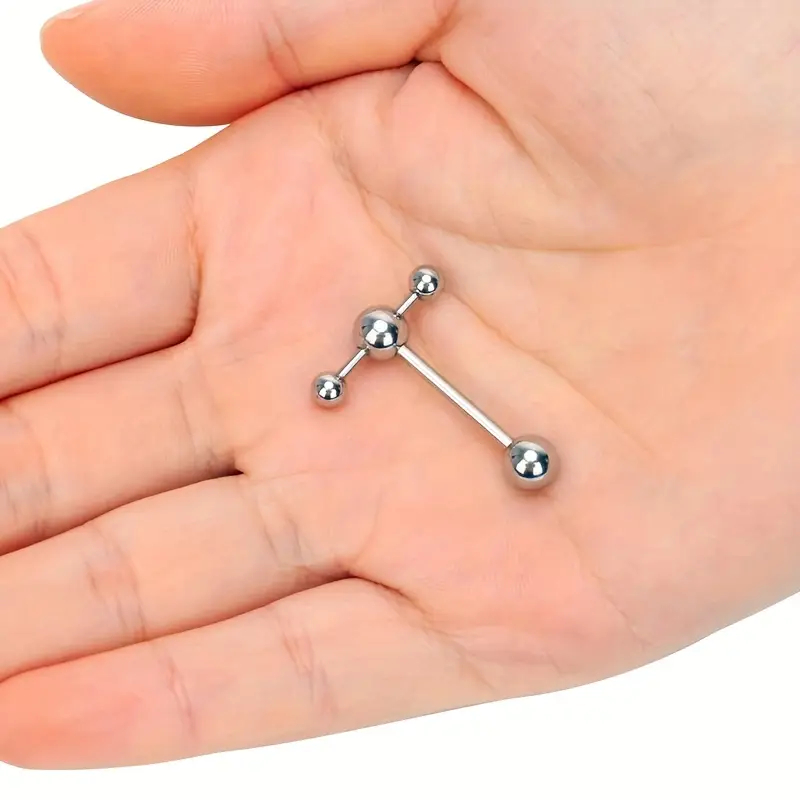 1pc 14G Stainless Steel T-Shap - مراجعة Tongue Barbell Straight وسعره